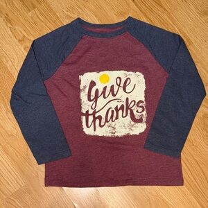 Cat & Jack 'Give Thanks' Raglan Shirt - Burgundy and Navy